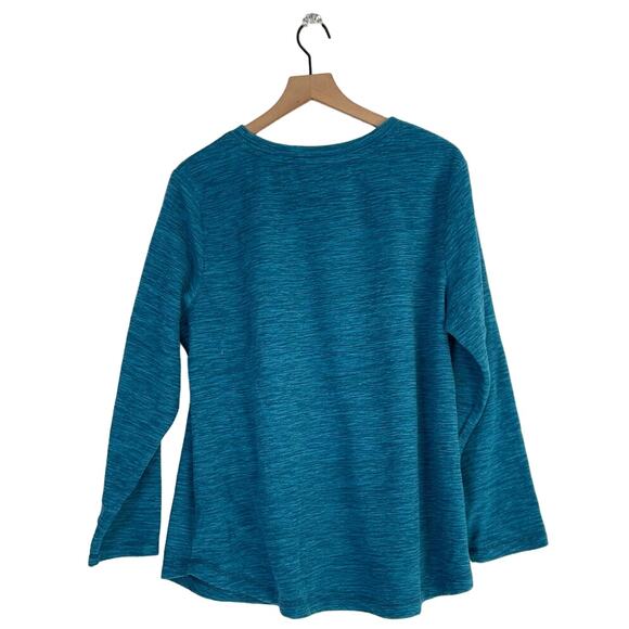 NEW Karen Scott Plus Size Marled Microfleece Top Teal Women's Size 0X NWT - Picture 3 of 9